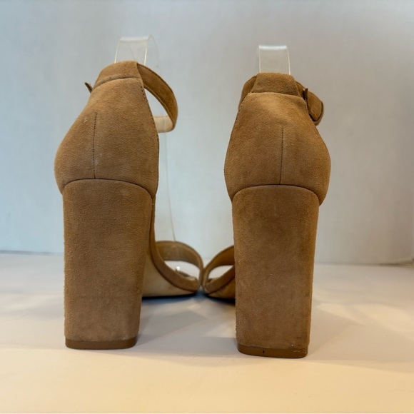 Nine West tan leather block heel open toe heels sandals size 7 M - Picture 7 of 11